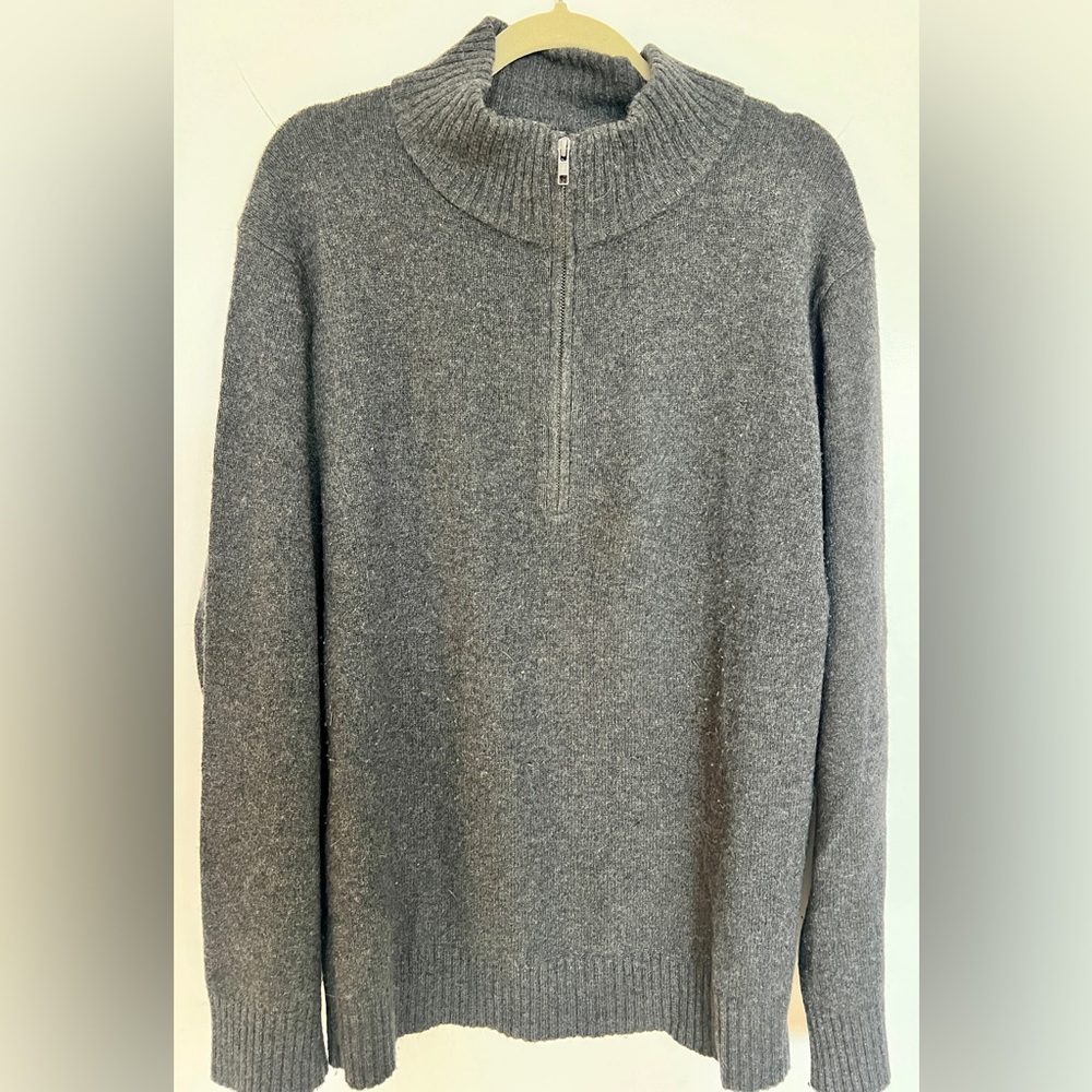 Patagonia Men's Recycled Cashmere 1/4-Zip Sweater - XL - Forge Grey